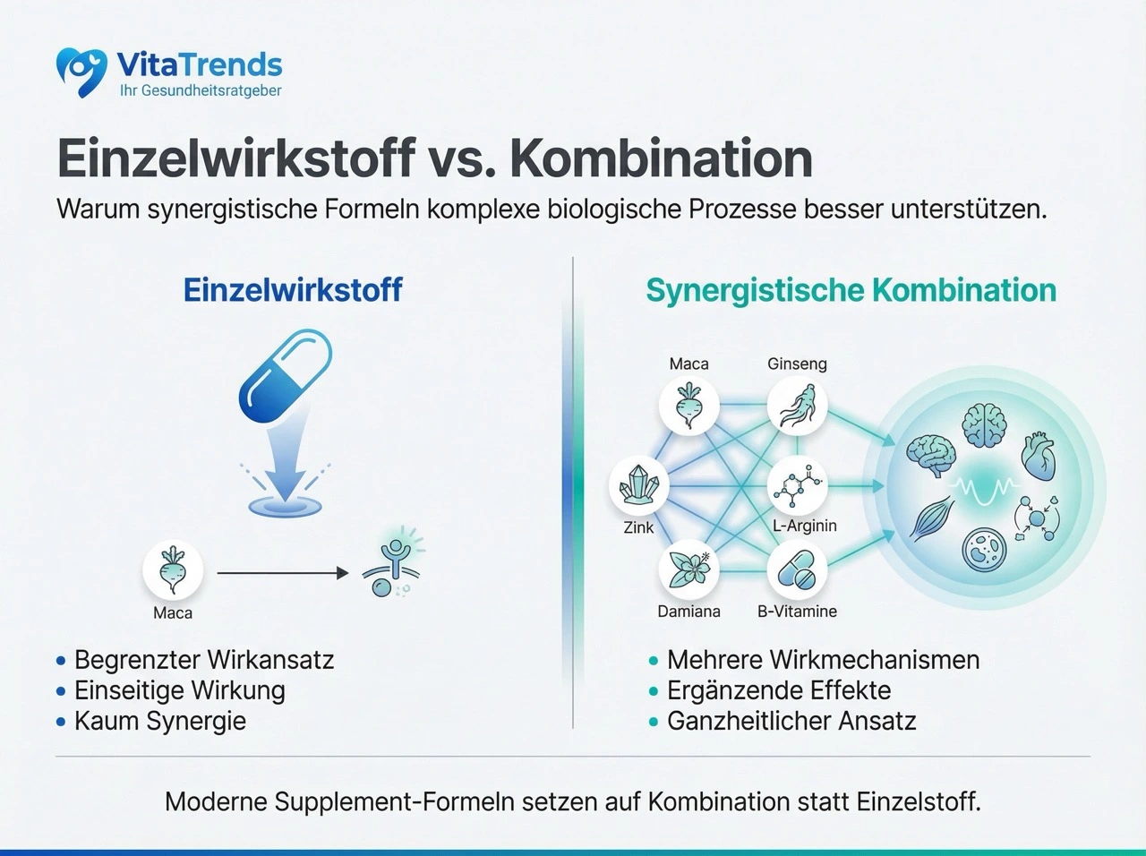 Einzelwirkstoff vs. synergistische Kombination – Warum Multi-Wirkstoffe effektiver sind